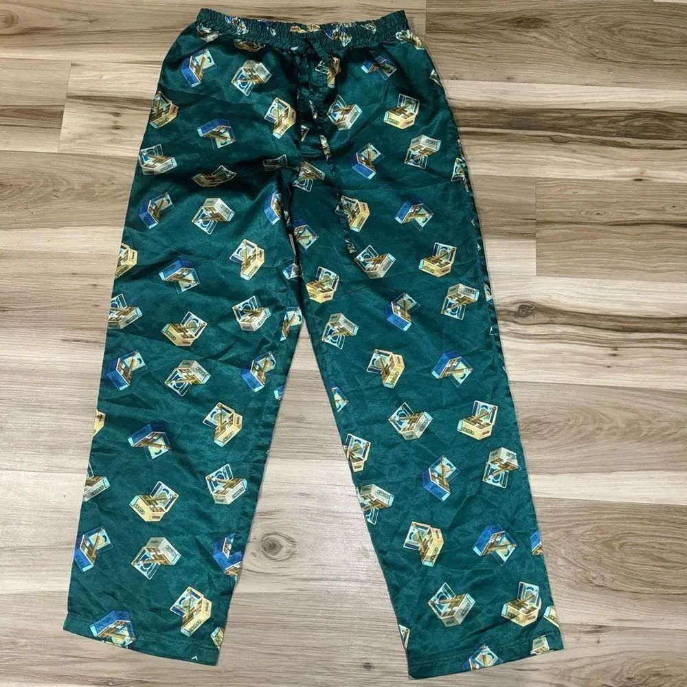 Vintage Honor’s Green Silky 90’s Cigar Box Sleep Pajama Pants Men’s Medium